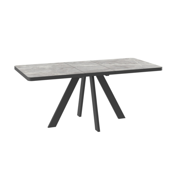 Стол BOBY RADIAL-120, раздвижной 120(160)х80, STONE GREY ST CER/ЧЕРНЫЙ BOBY RADIAL 120